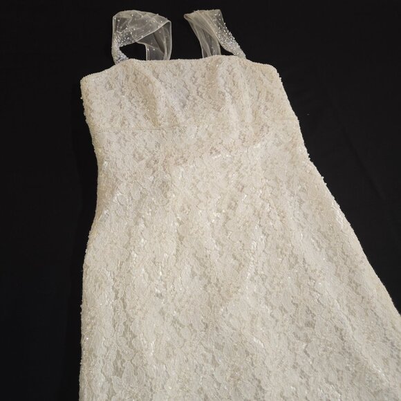 GALINA "Your Fairy Big Day" IVORY Empire Waist Beaded Lace Wedding Dress Size 12 - Picture 9 of 17